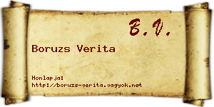 Boruzs Verita névjegykártya